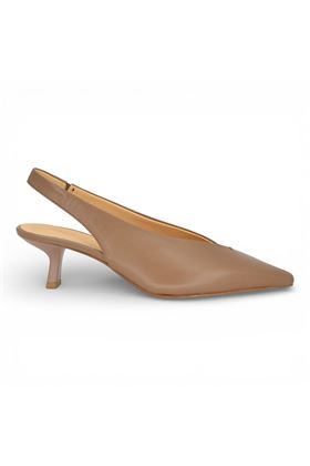 Slingback Nicole Bonnet in pelle colore noce. NICOL BONNET | 3063-NOCE